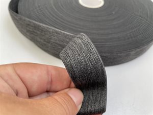 Boxershort / linning elastik - mørk gråmeleret, 2,5 cm
